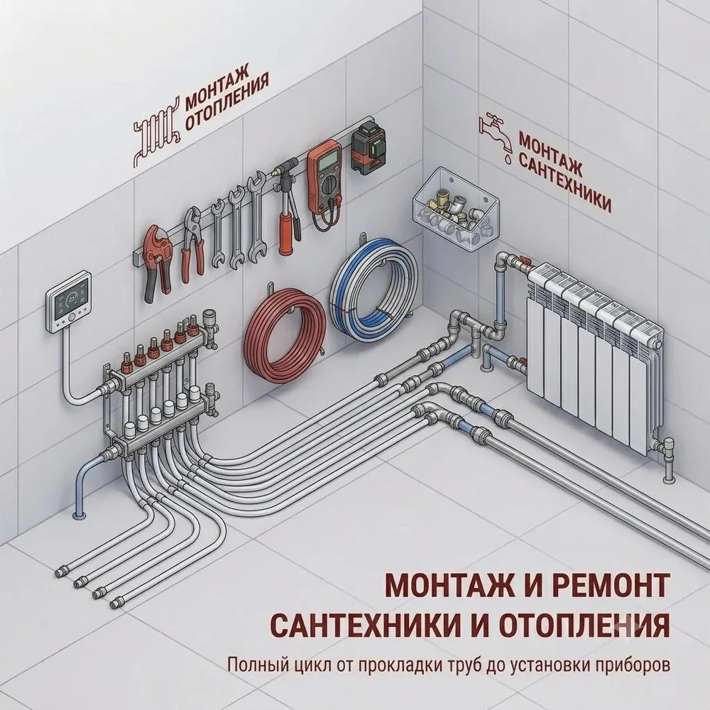 Монтаж и ремонт сантехники и систем отопления