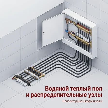 Водяной теплый пол и распределительные узлы